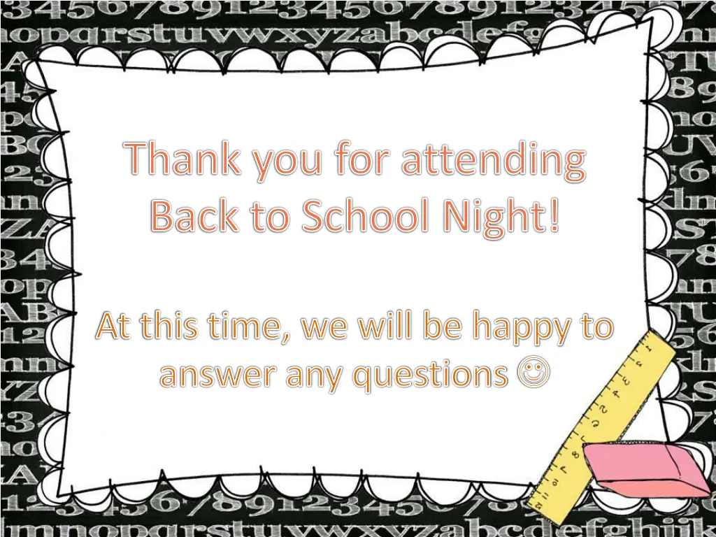 thank you for attending back to school night