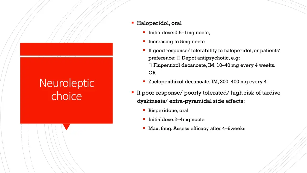 haloperidol oral initialdose 0 5 1mg nocte