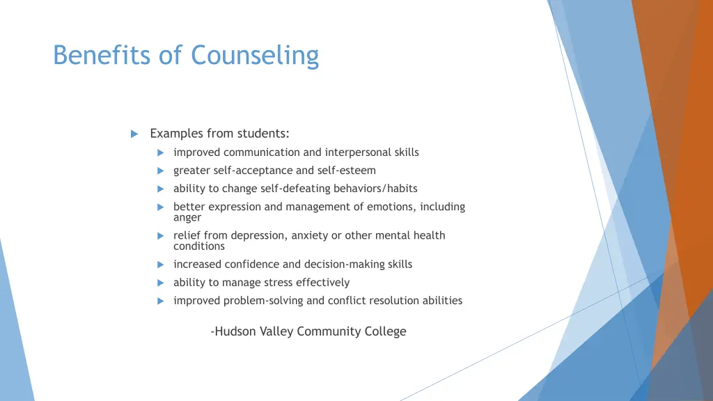 benefits of counseling