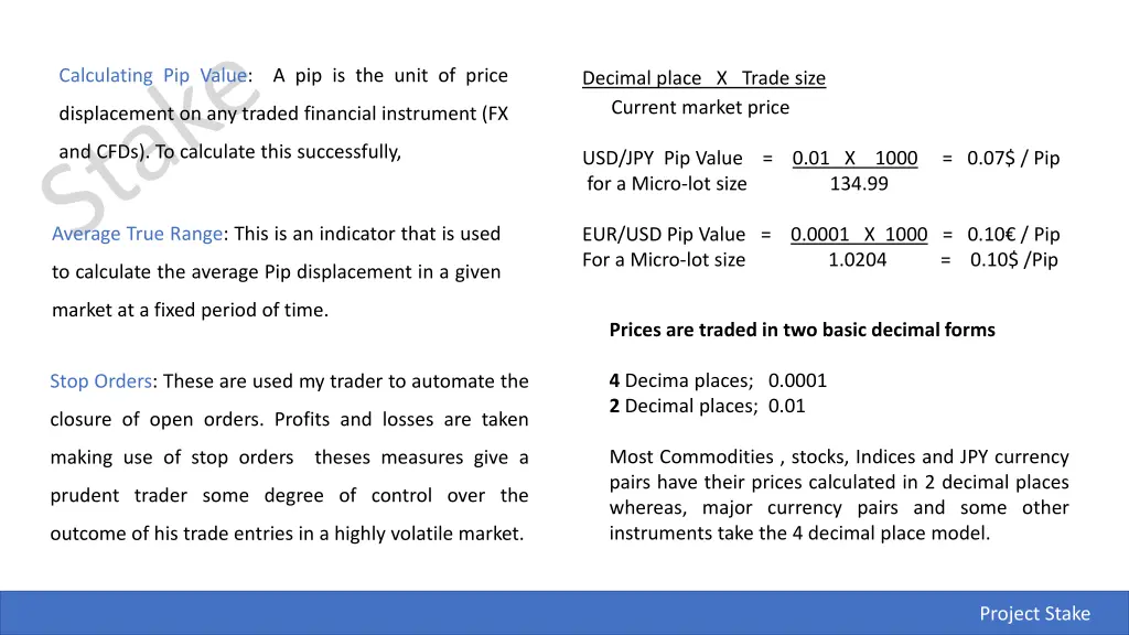 calculating pip value a pip is the unit of price