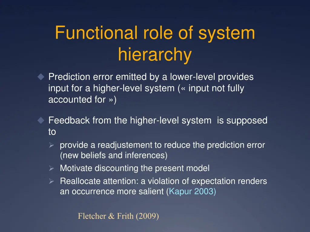 functional role of system hierarchy