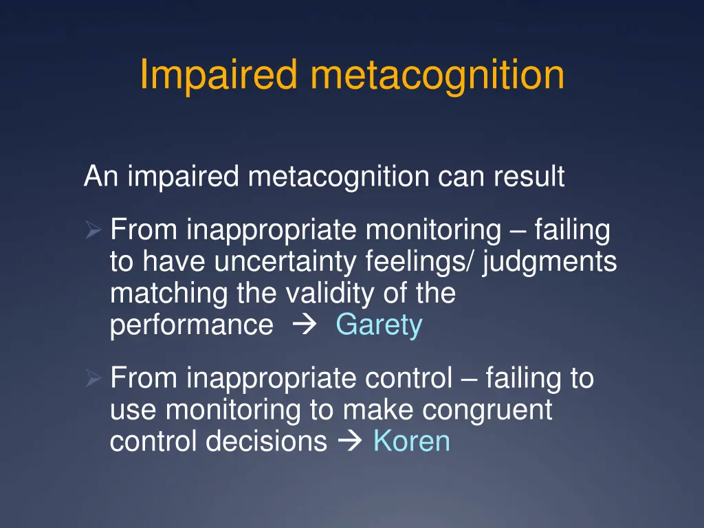 impaired metacognition 1