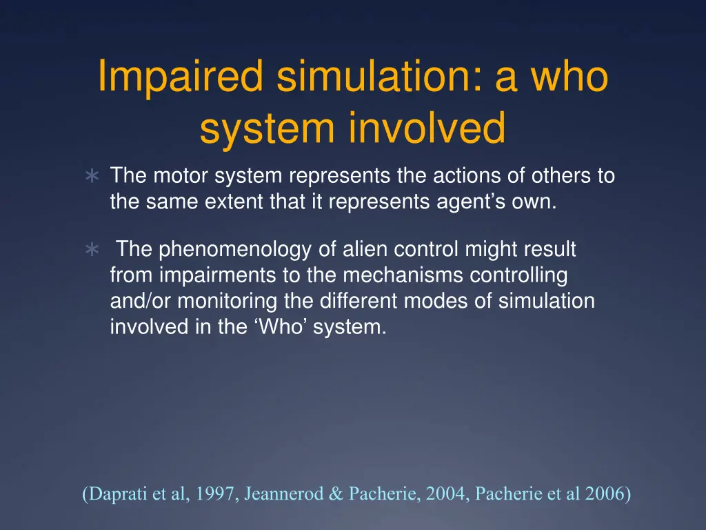 impaired simulation a who system involved