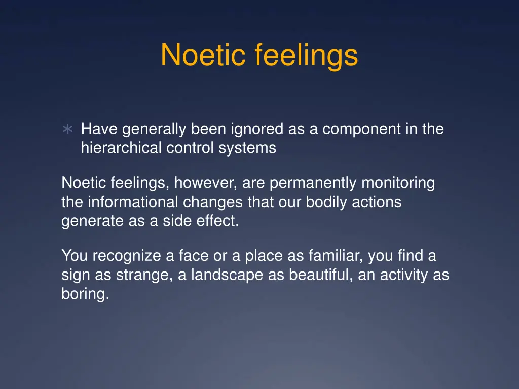 noetic feelings