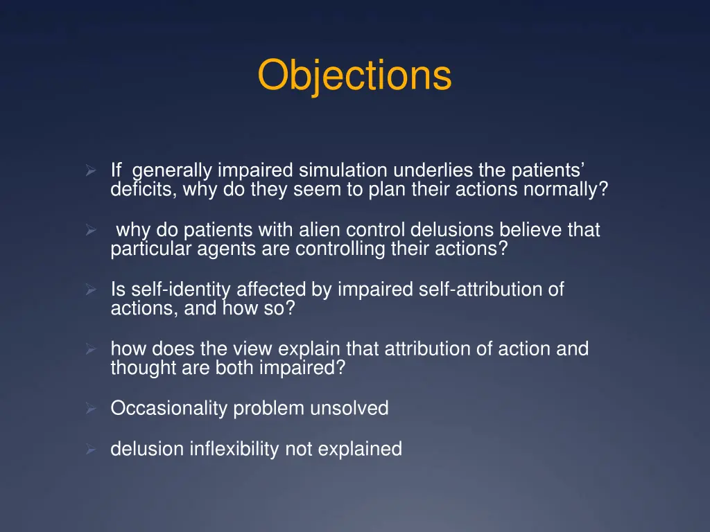 objections