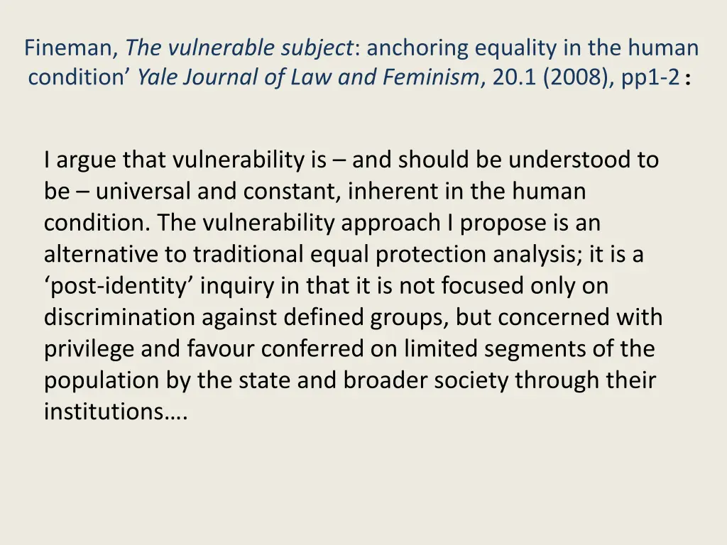 fineman the vulnerable subject anchoring equality