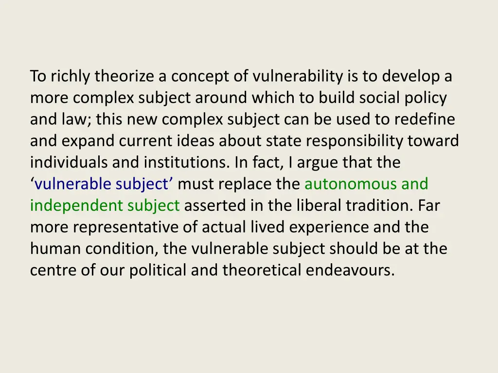 to richly theorize a concept of vulnerability