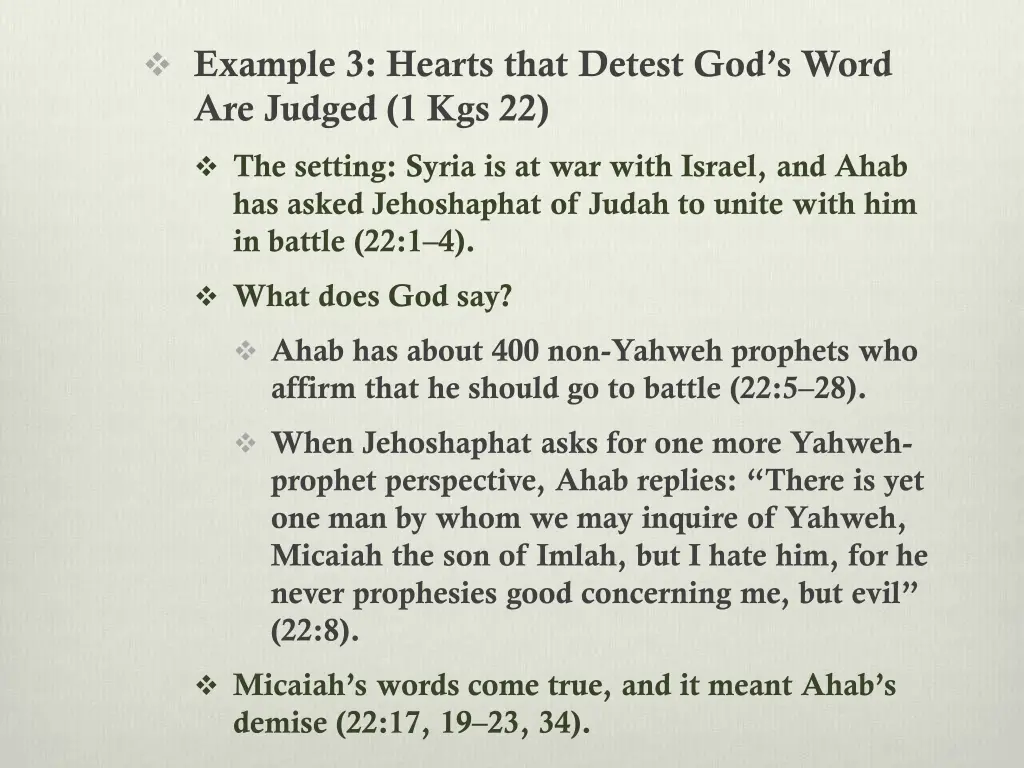 example 3 hearts that detest god s word