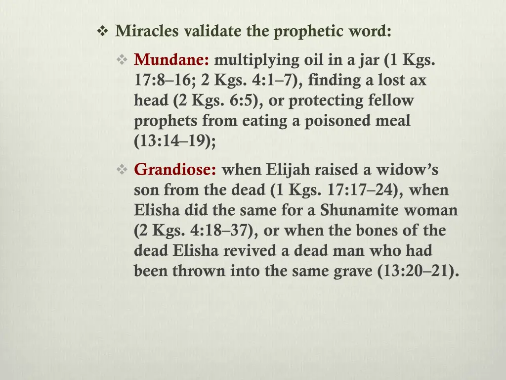 miracles validate the prophetic word