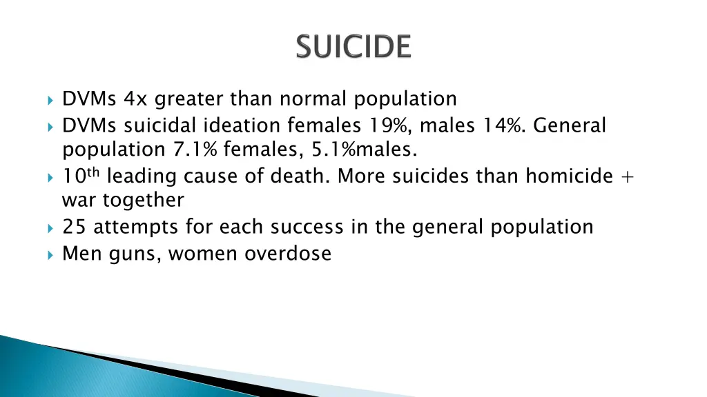 dvms 4x greater than normal population dvms