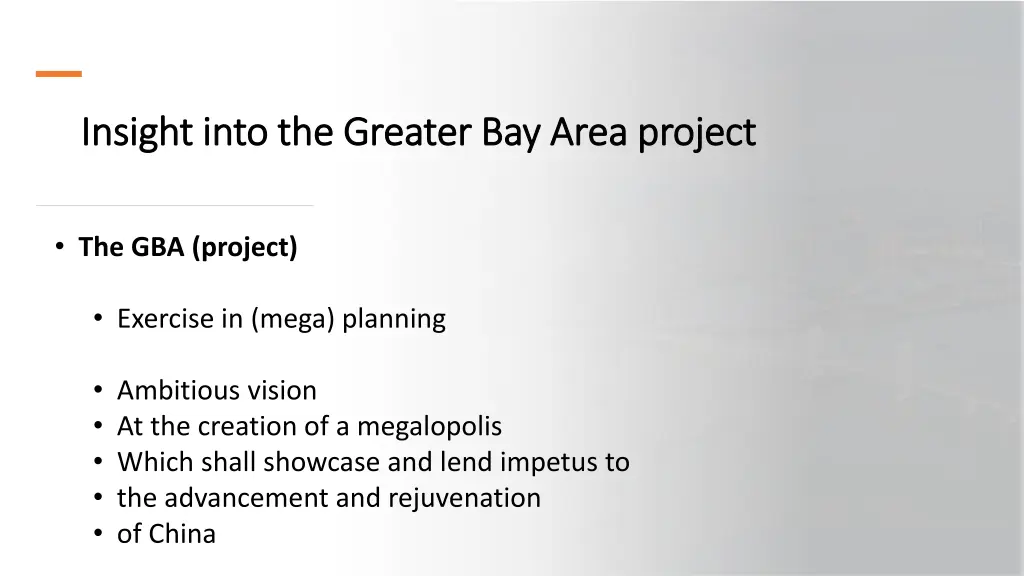 insight into the greater bay area project insight 1