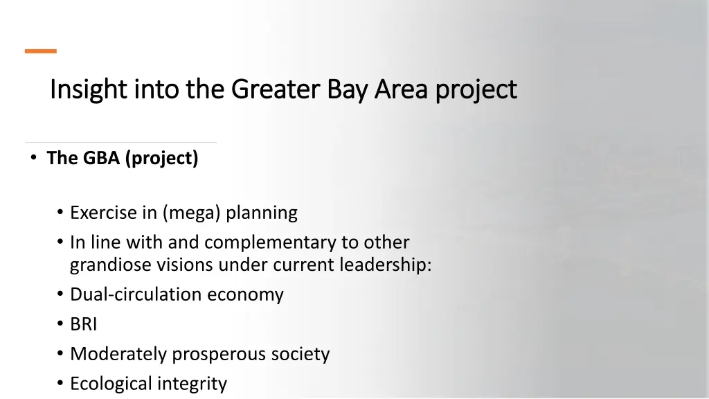 insight into the greater bay area project insight 2