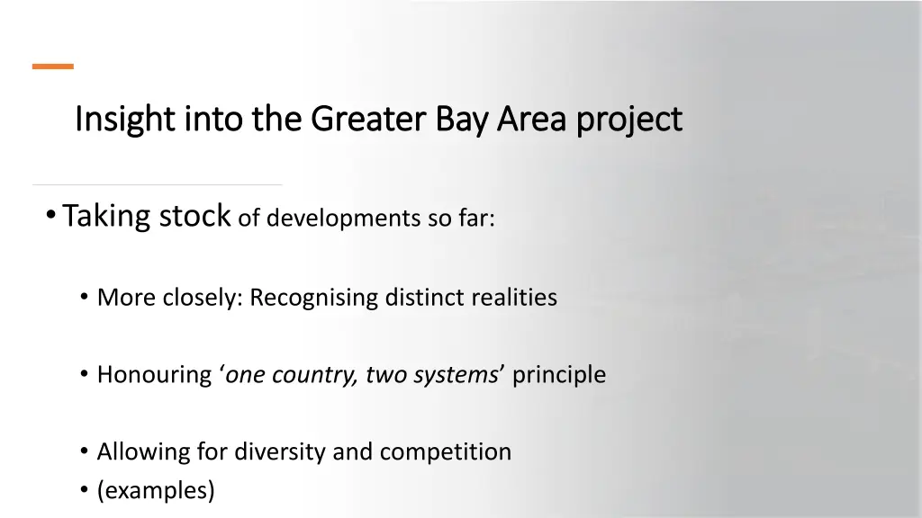 insight into the greater bay area project insight 6