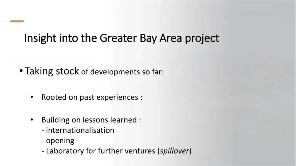 insight into the greater bay area project insight 9