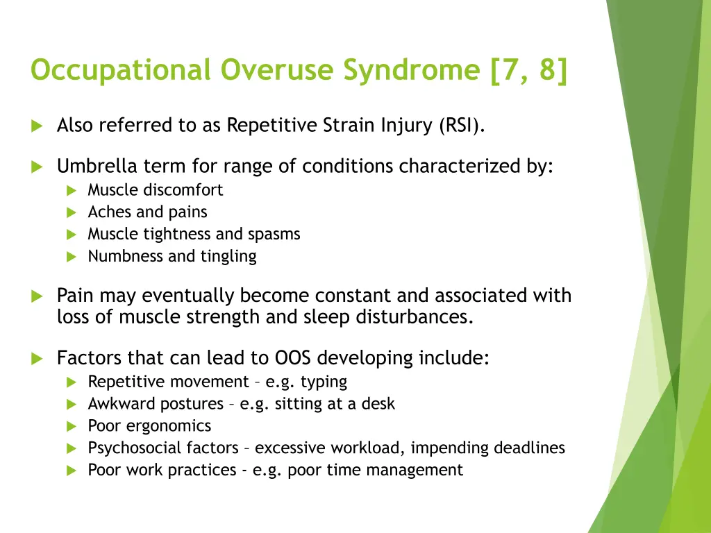 occupational overuse syndrome 7 8