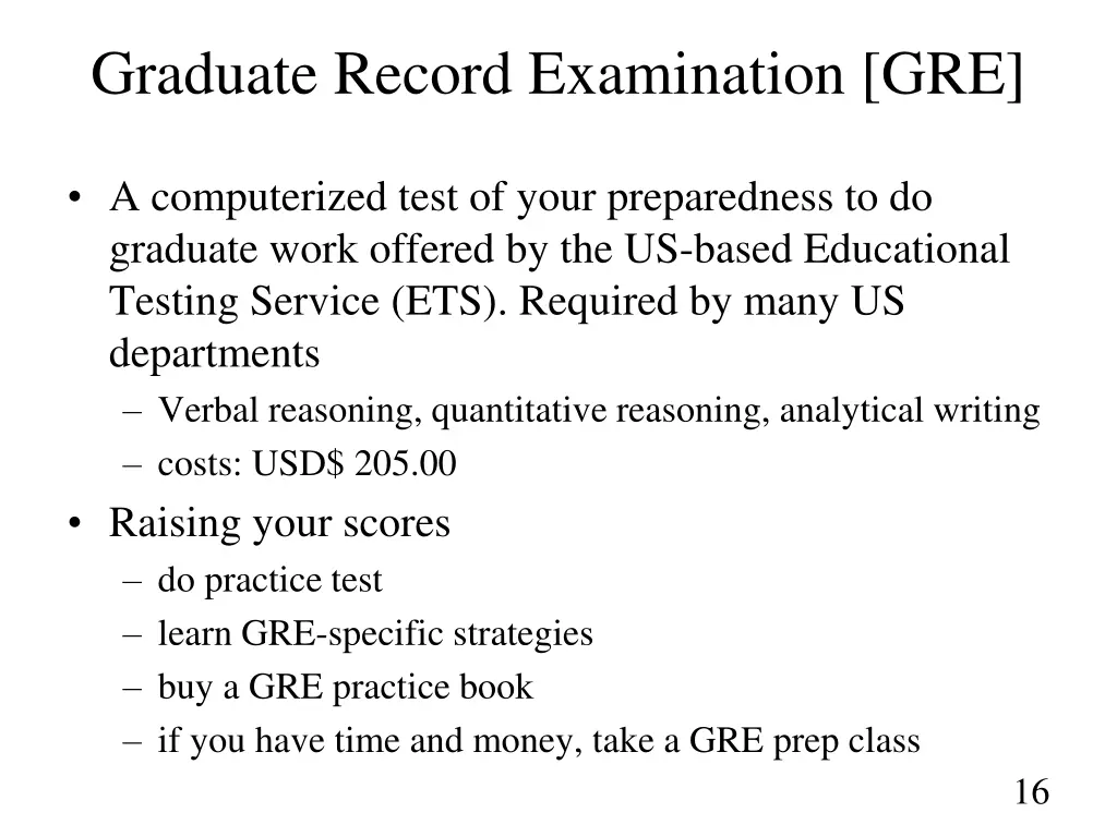 graduate record examination gre