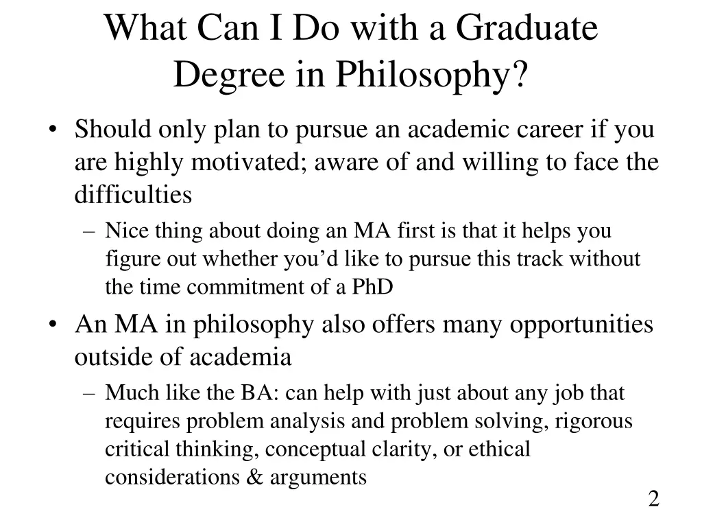 what can i do with a graduate degree in philosophy 1