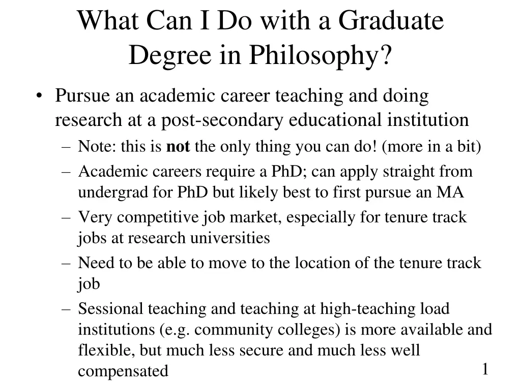 what can i do with a graduate degree in philosophy