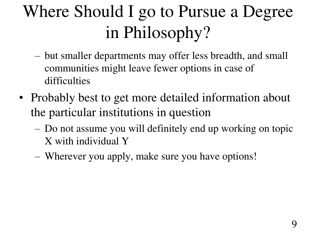 where should i go to pursue a degree in philosophy 3