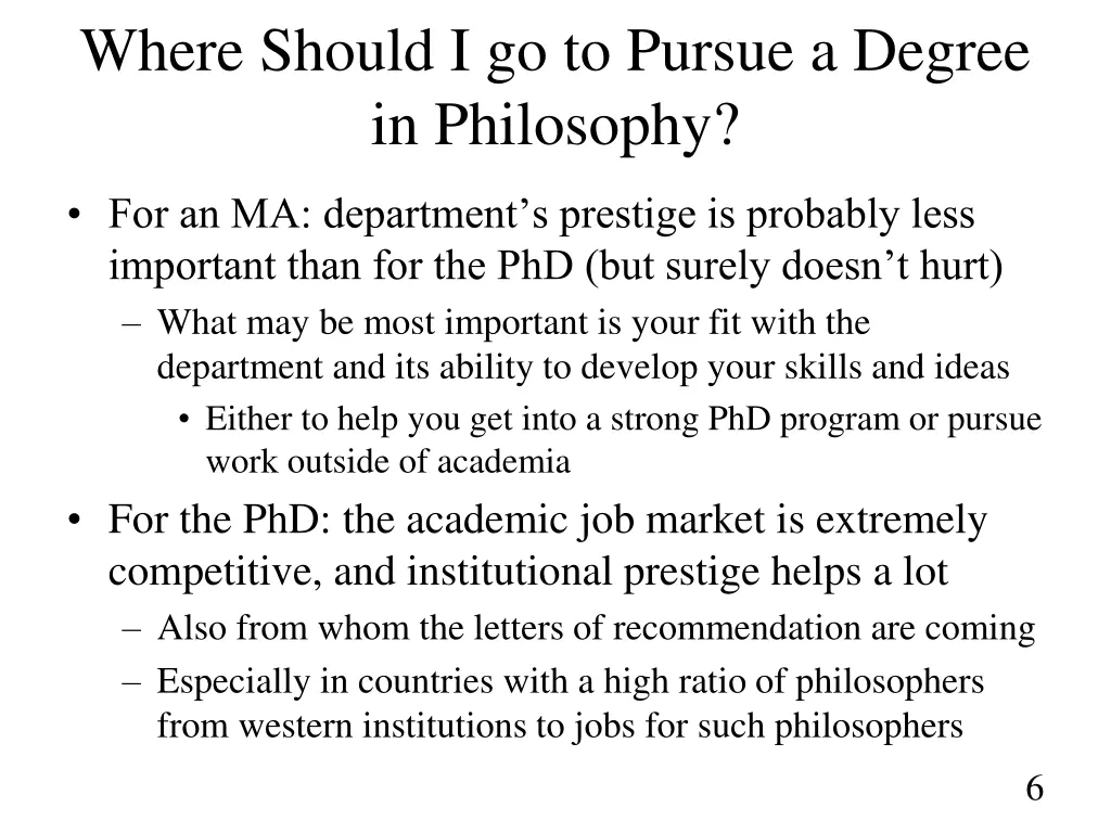 where should i go to pursue a degree in philosophy