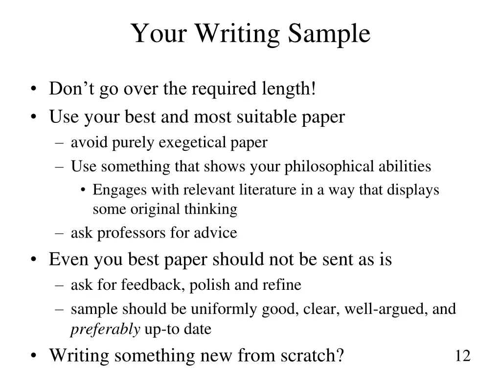 your writing sample