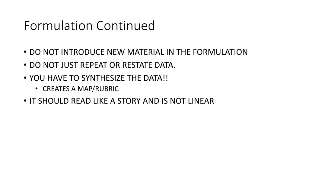 formulation continued 3