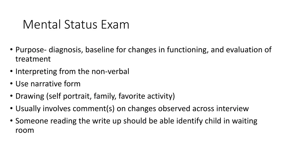 mental status exam