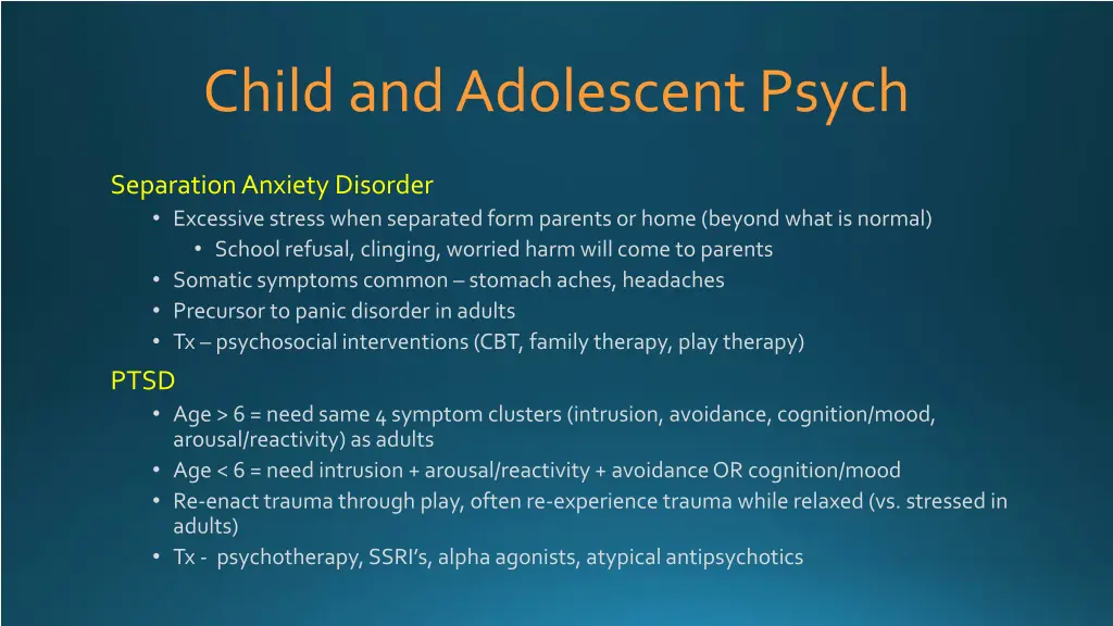 child and adolescent psych 1