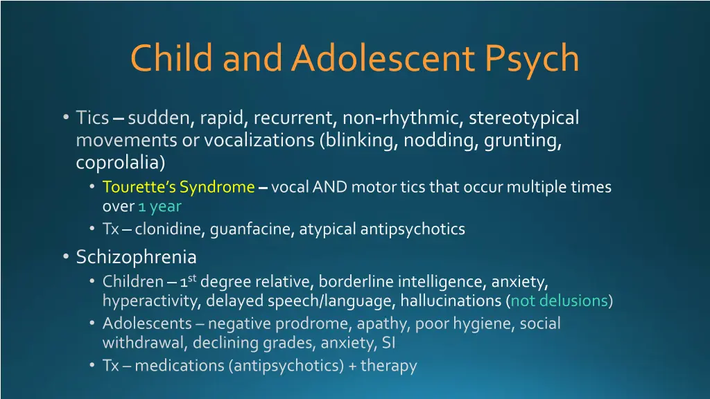 child and adolescent psych 2