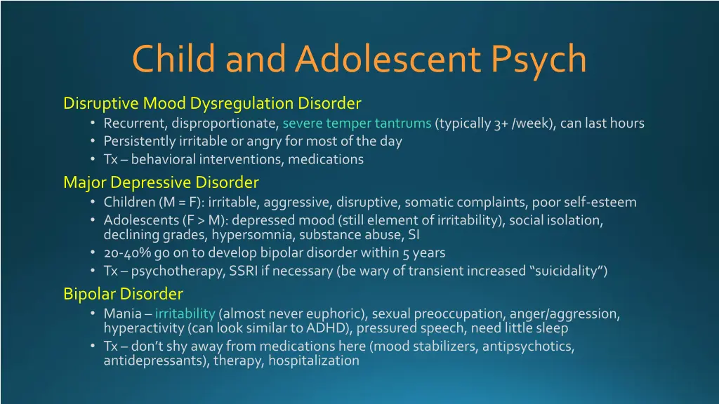 child and adolescent psych