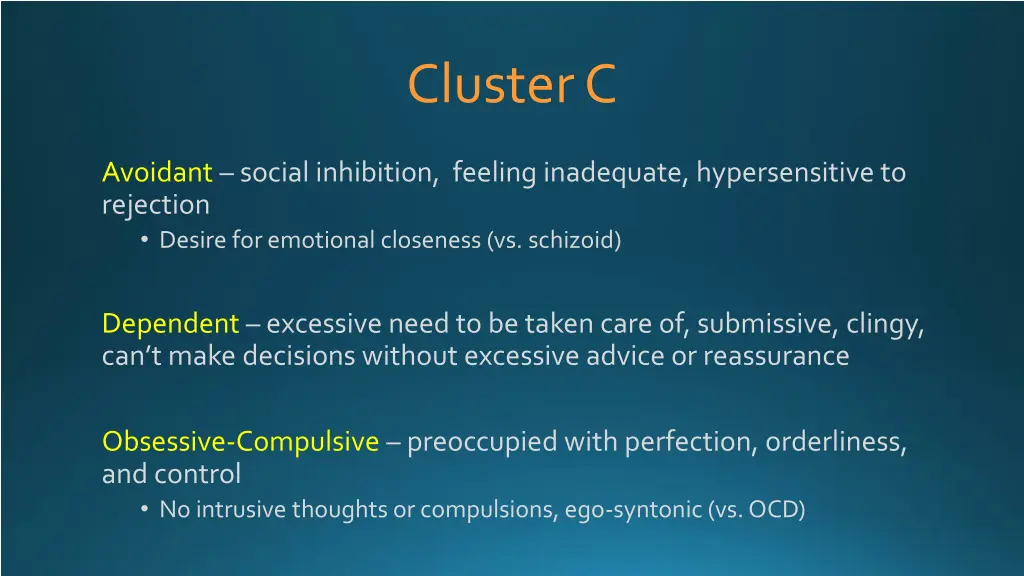 cluster c