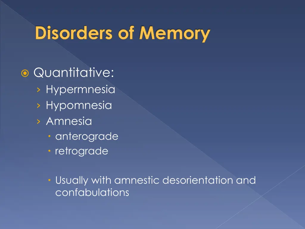 disorders of memory 1