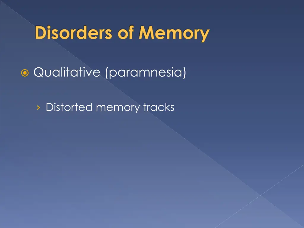 disorders of memory 2