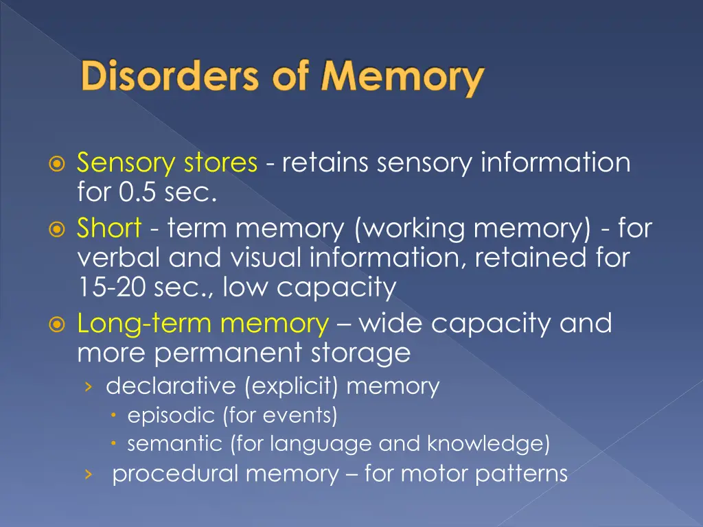 disorders of memory