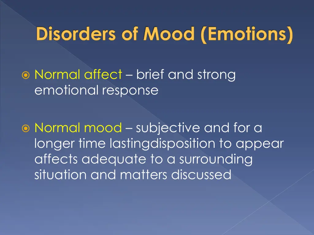 disorders of mood emotions