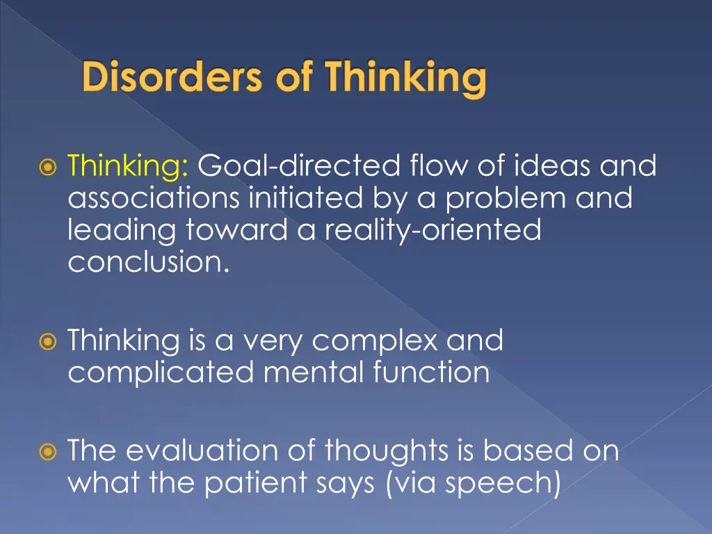 disorders of thinking