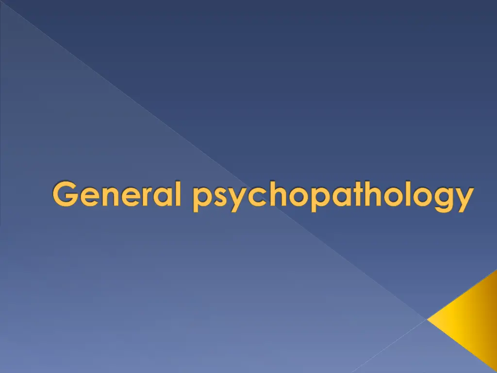 general psychopathology