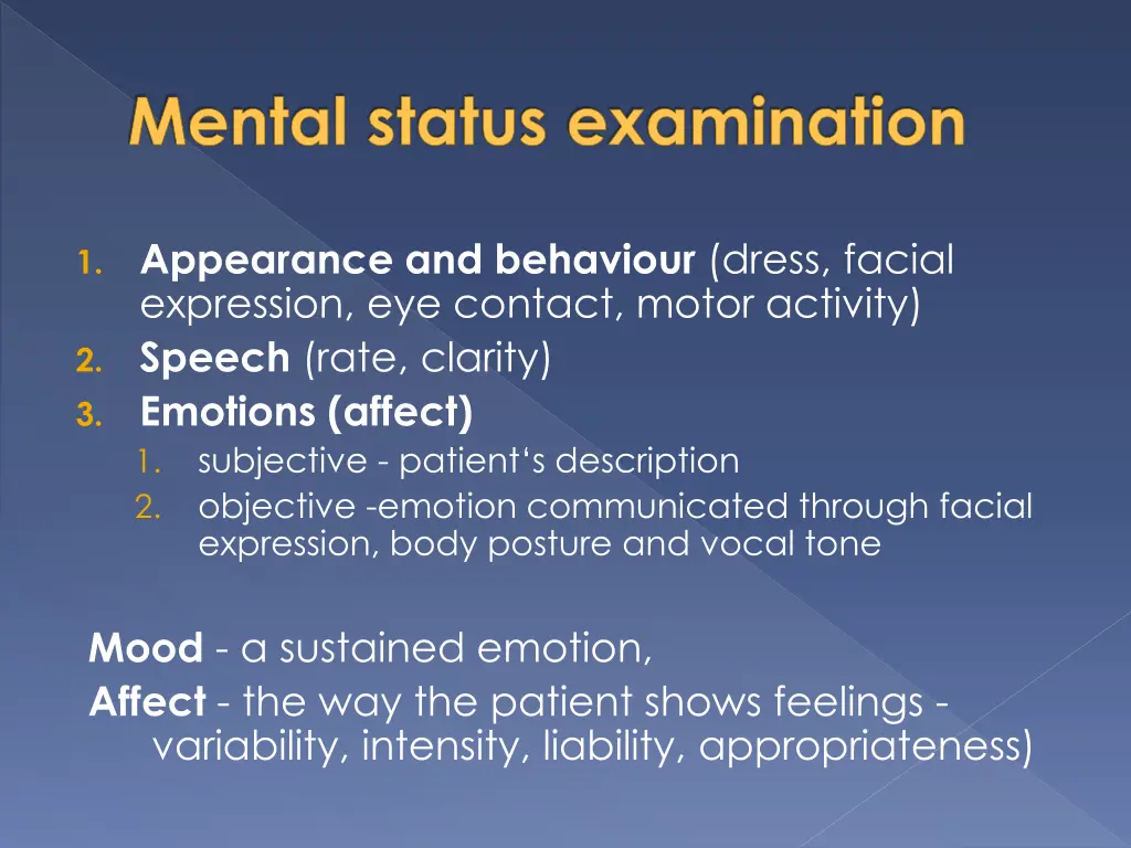 mental status examination