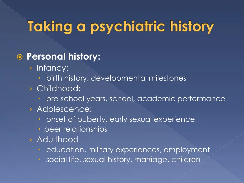 taking a psychiatric history 2