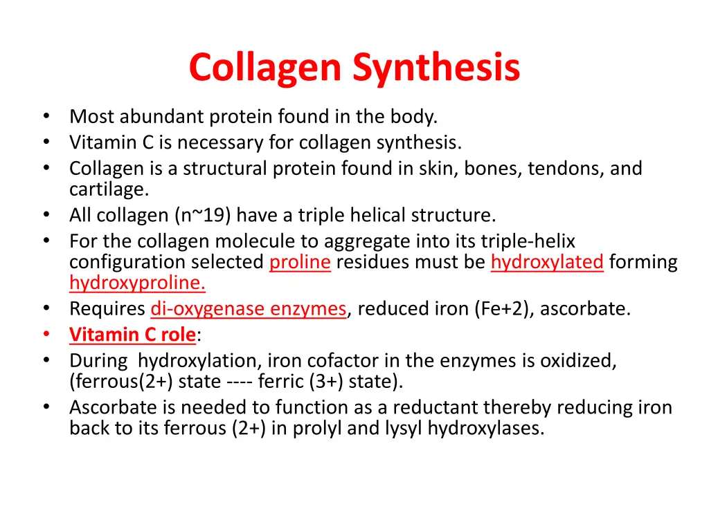 collagen synthesis