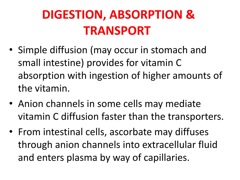 digestion absorption transport 1