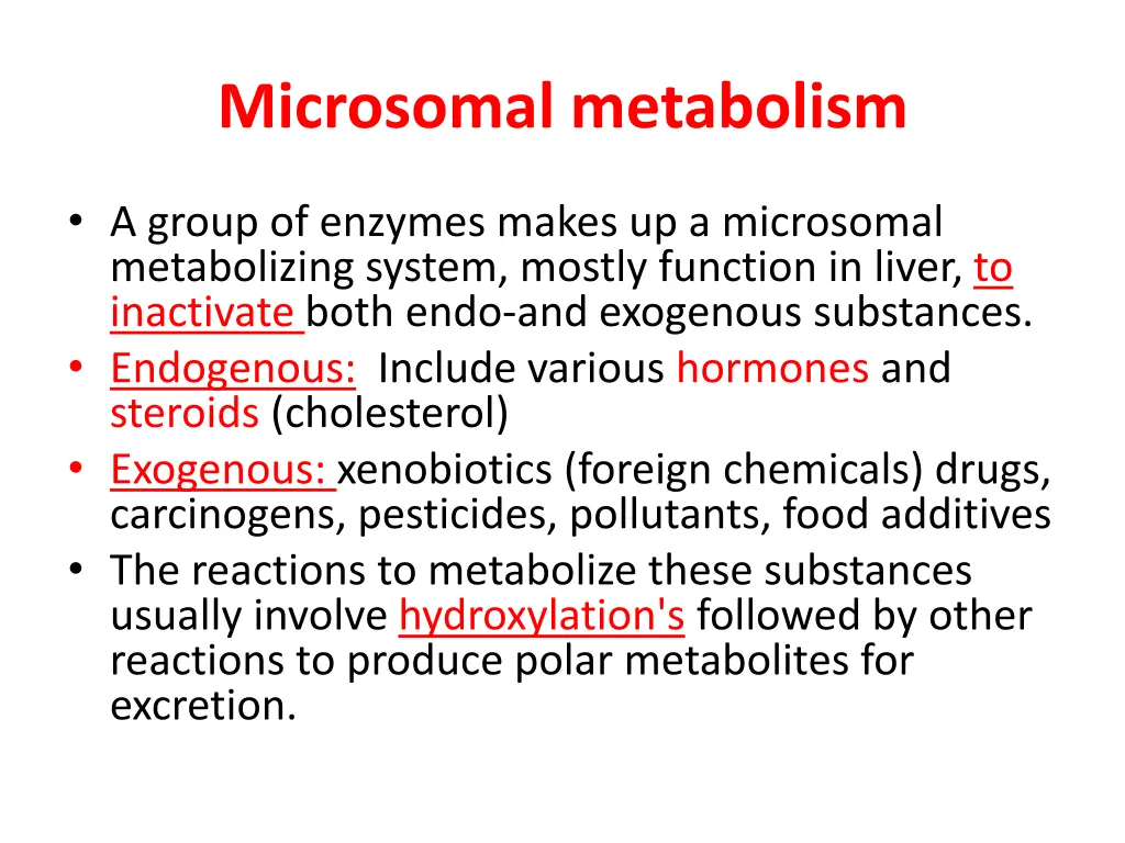 microsomal metabolism