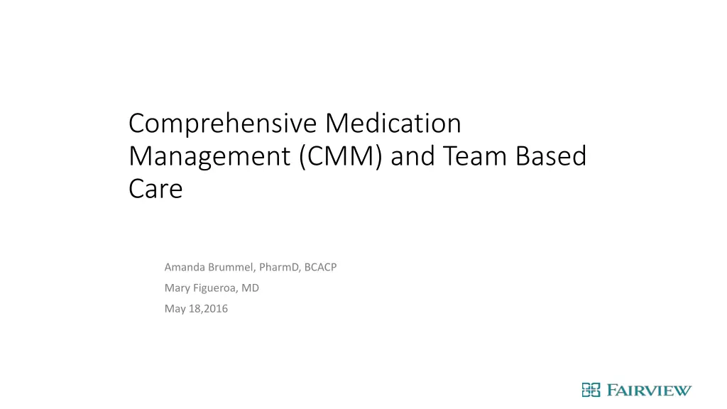 comprehensive medication management cmm and team