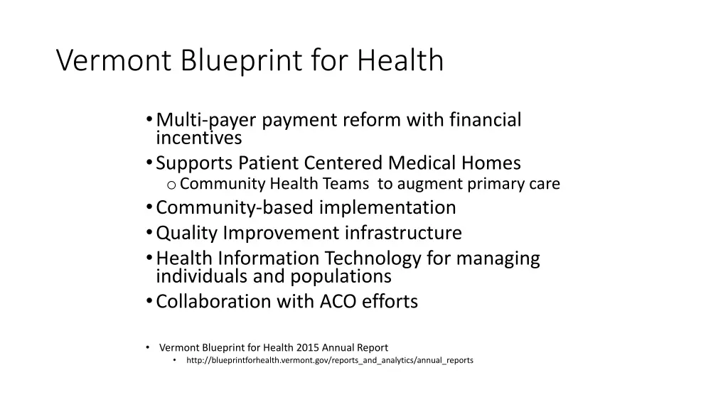 vermont blueprint for health