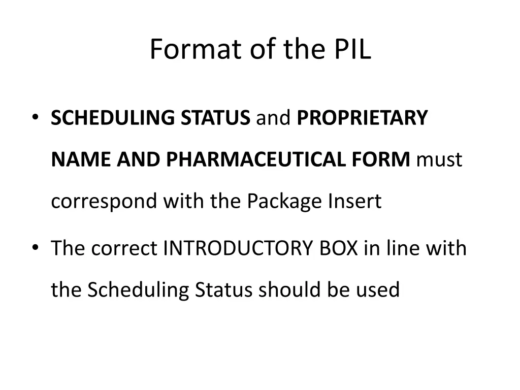 format of the pil