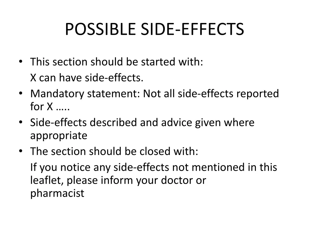 possible side effects