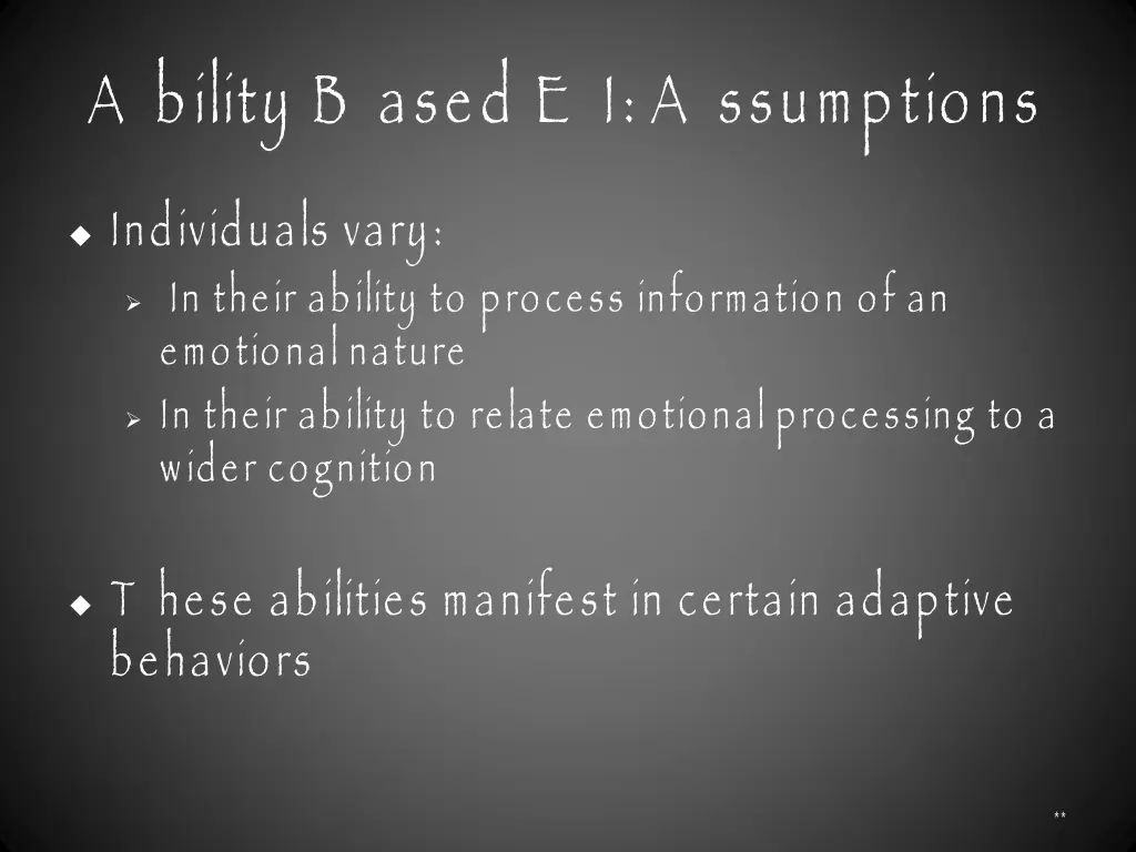 a bility b ased e i a ssumptions 1