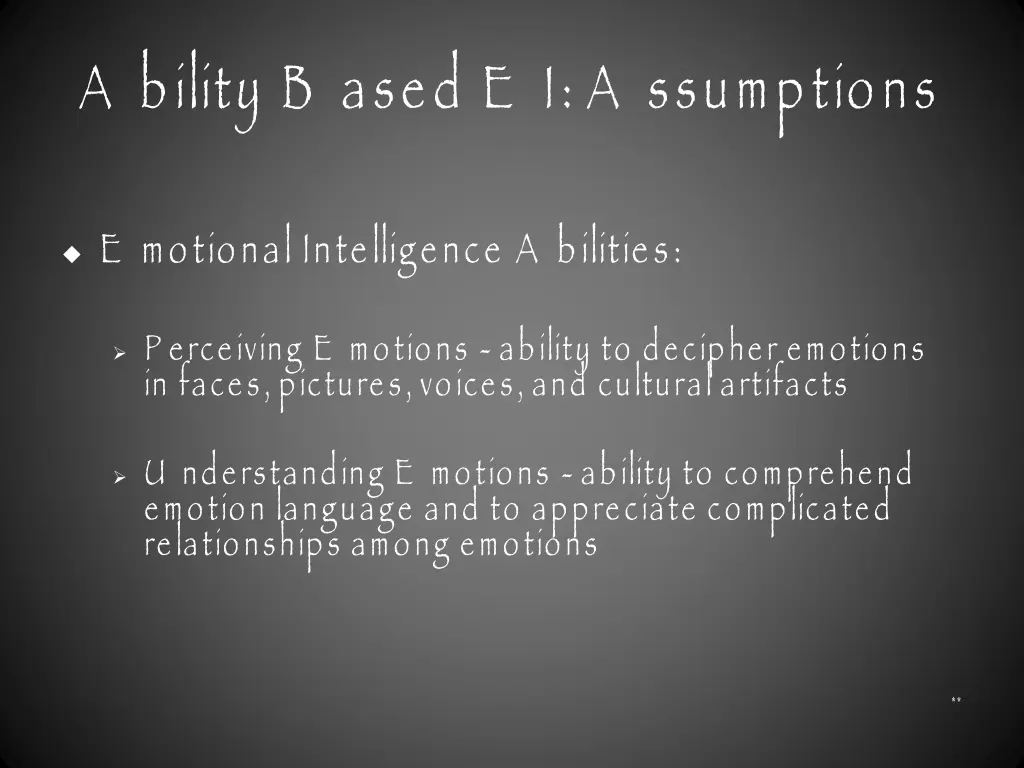 a bility b ased e i a ssumptions 2