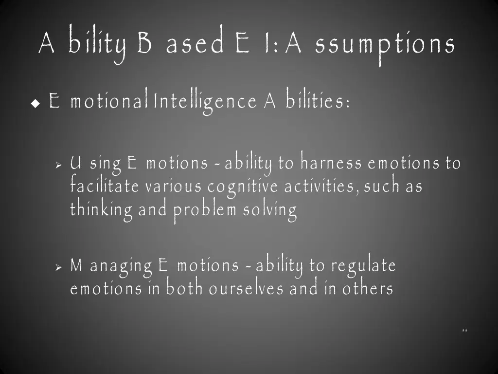 a bility b ased e i a ssumptions 3