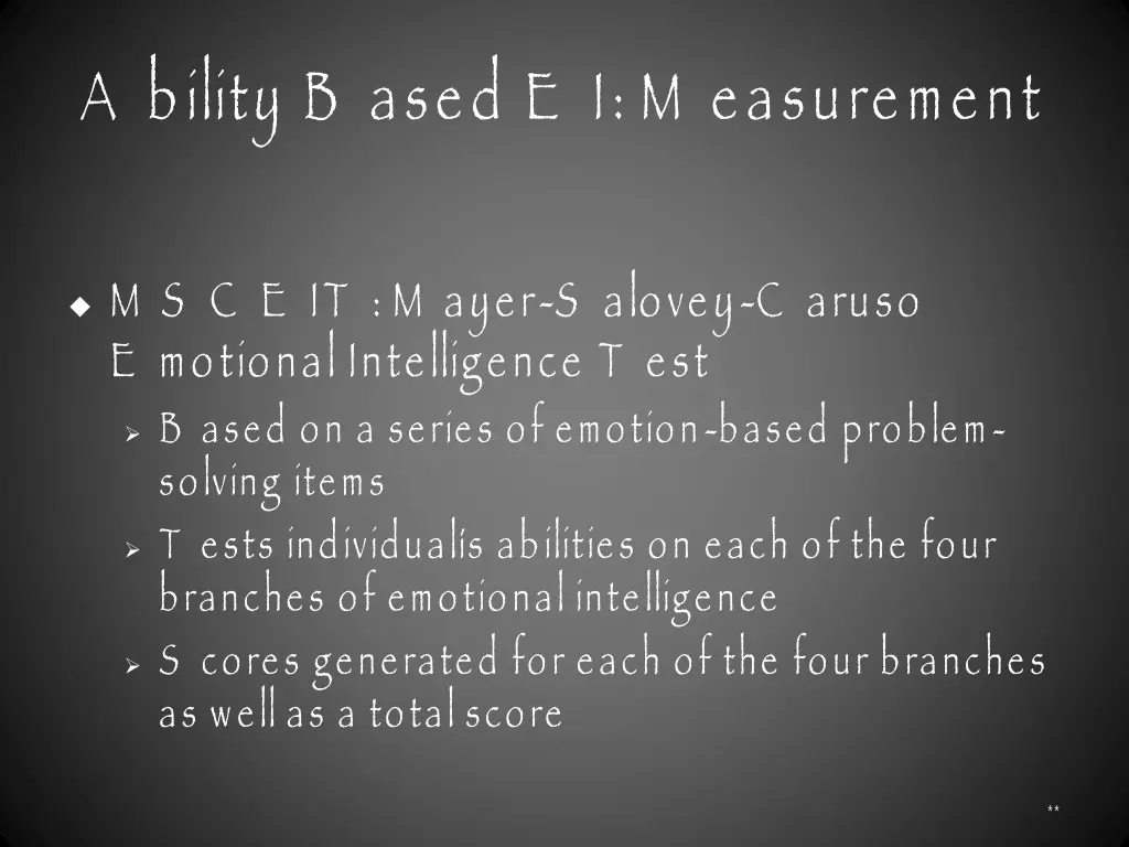 a bility b ased e i m easurement